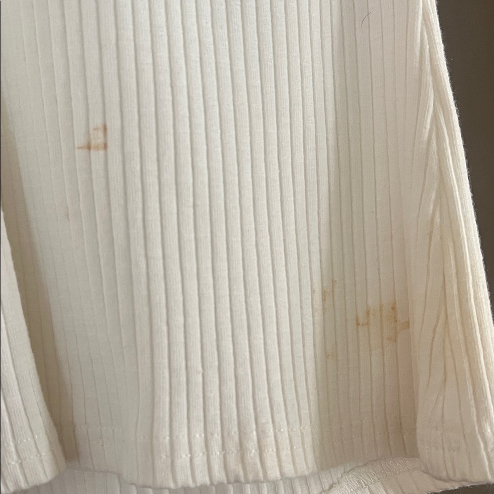 White Ruffled One-Shoulder Ribbed Tank Top - Picture 4 of 4